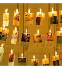 10 LED Photo Clips String Lights Battery Operated Warm White Led Bulbs